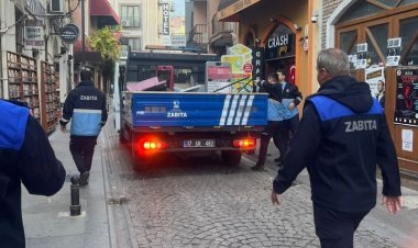 Çanakkale’de zabıta ekiplerinden çarşıda işgal denetimi